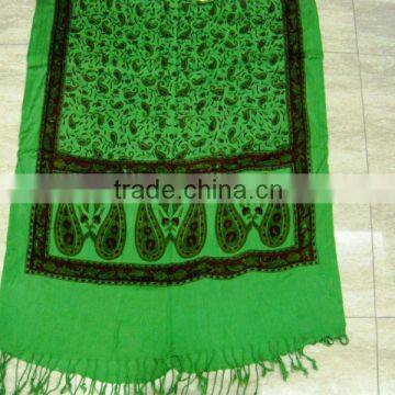 Designer Green Paisley Scarf 2013