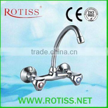 hot selling high quality RTS 8836-5 double handle mural sink mixer