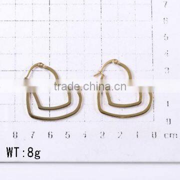 18 k Gold Plated Magnetic Stainless Steel Heart Shaped Huggie Earrings for Bride photo-2