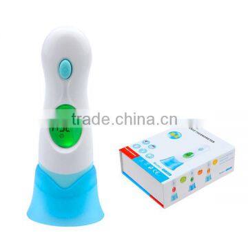 8 in 1 infrared thermometer with digitally measures ear,forehead,object,room temperature and clock shown