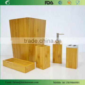 2015 New Style Modern design 4 pcs bamboo bathroom accessory set