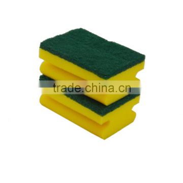 Promotion Durable Kitchen Cleaning Non-abrasive Nylon Green Dish Non-scratch Sponge Scouring Pad for kichen,wave