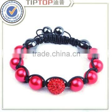 wholesale fashion promotional adjustment shamballa pearl bracelet