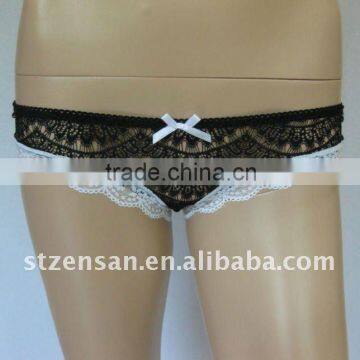 100%nylon Lace Boyshort With Bows Underwear