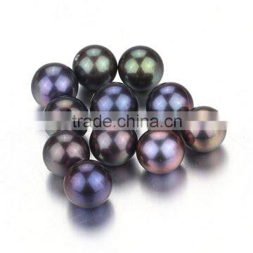 Pearl jewelry loose pearl decoration sze 8-8.5mm round AAA black pearl beads