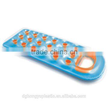 Singe Inflatable Floating Mat with Cup Holders