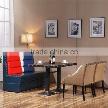 Custom Made English Style Leather Booth Sofa Seat Furnuture Used for Restaurant Cafe Furniture photo-5