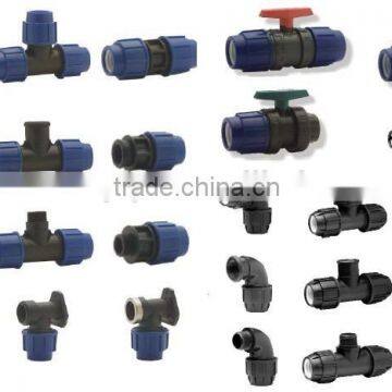 Plastic pipe fitting PP PE compression fitting Elbow coupling