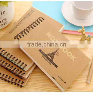 custom wholesale square shape blank kraft paper cover coil mini notebook