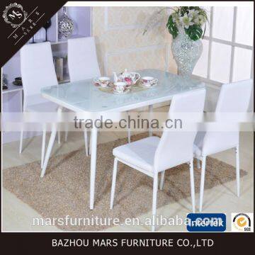 Italian style Super white glass metal frame dining table