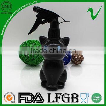 Cartoon Cat Oil Printing PP Decorative Plastic Shampoo Bottles With Spray Gun