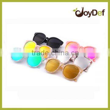 The plastic round retro various design style natural price polarized sunglasses with mirror lens