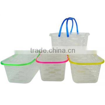 Small Portable Plastic Basket With Handle For Shopping Or Storage