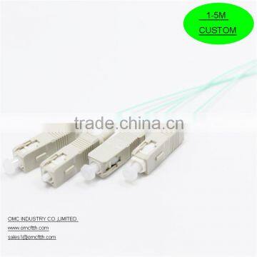 High quality China-made SC OM3 Simplex 0.9mm Fiber optic pigtail