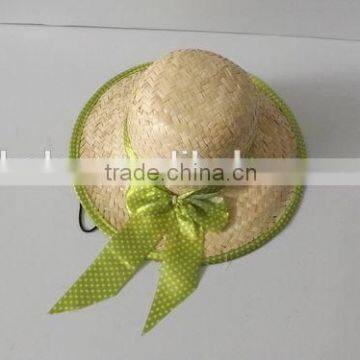 beautiful lady bowknot straw hat plain straw hat