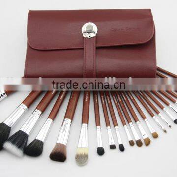 Professional 22 piece sable hair makeup brush set / Dark red makeup sets brush with makeup bag / cosmetic brush set tools