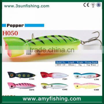 Hard bass fishing lure popper style lure