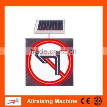 High-luminance LED Solar No Left-Turn Safety Traffic Sign Board photo-2