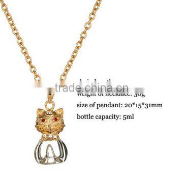 CAT shape Jewelry Pendant Glass Perfume bottle jewelry