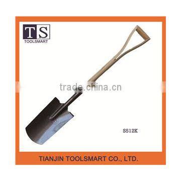 garden shovel with wooden handle