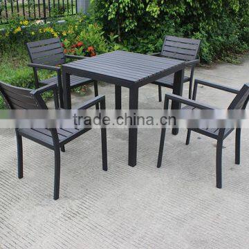 Elegant Modern Plastic Wood Dining Set photo-2