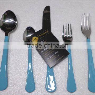 High Quality Stainless Steel Mirror Polish Flatware with Multicolour enamel Handle Cutlery