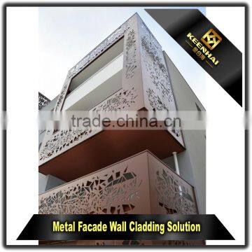 Engraved Curtain Wall Panel Laser Cutting Aluminium Perforated Facade Panel