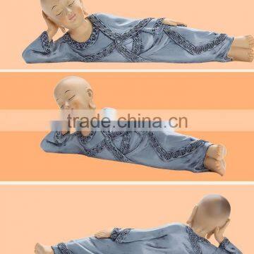 Chinese Sleeping Buddhist Shaolin Monk Figurine photo-3
