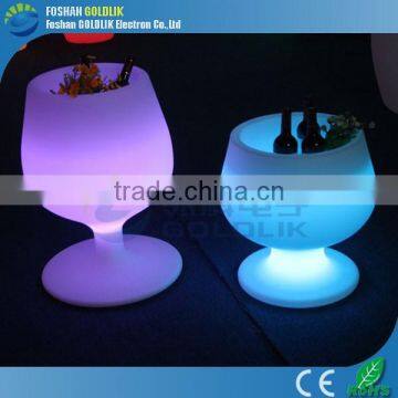 New Design Waterproof Plastic Wine Cup Shape LED Light Ice Bucket With Remote Control 16 Color photo-2