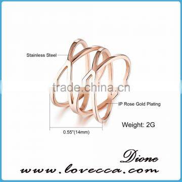 Wholesale New Design Knot 316l Stainless Steel Rose Gold Plated Finger Ring photo-5