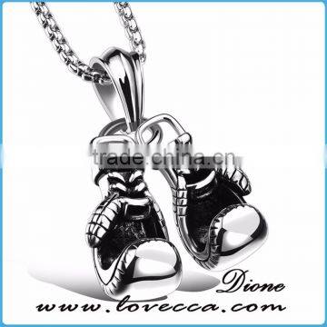 2017 Trending Fashion Stainless Steel Glove Boxing Gold Plated Men's Pendant Necklace photo-2