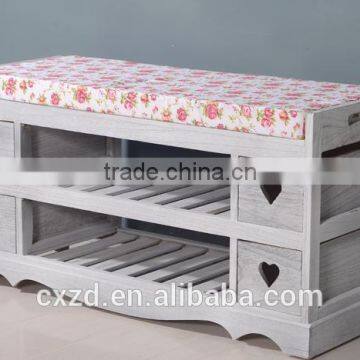 Factory Price Good Quality Wooden Shoes-changing Bench photo-3
