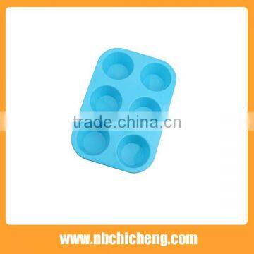 High Quality 6 Cups Silicone Muffin Pan/Silicone Muffin Mold/Cupcake Mold photo-3