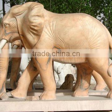 High quality pink marble elephant sculpture