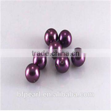 Wholesale Purple Half-drilled 10mm Round Shell Pearl Beads for Earrings or Pendent