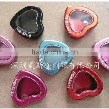 Heart Tin with Clear PET Window, Mini Hear Box