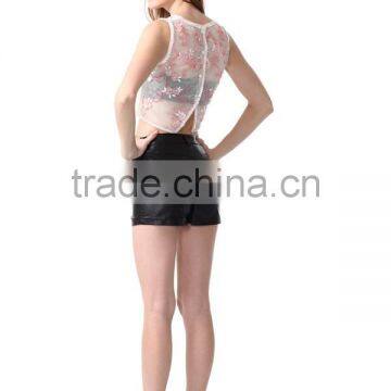 Customize Fashion Lady Crop Top Embellished Top photo-6