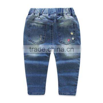 New Arrival for Girl Jeans Embroidery With Floral Bow photo-2