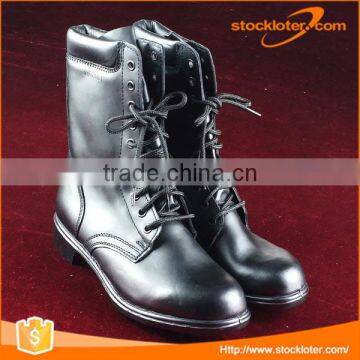 Stock Mens Leather Military Army Black Boots