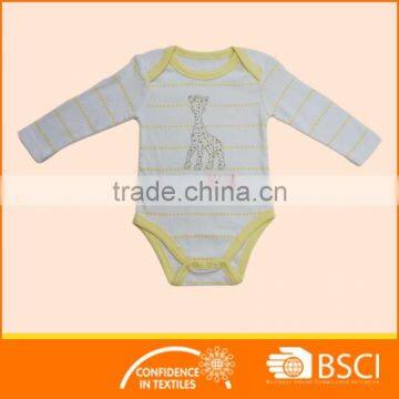 New Fashion Striped Cartoon Long Sleeved Soft Baby Cotton Romper