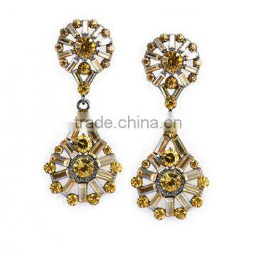 Unique design round cricle crystal pndant earrings women fashion crystal stud earrings jewelry for 2016