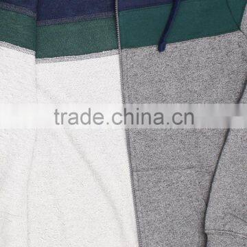 Grey Colourblocked Sweatshirt With Grindle Effect Customizable Full Zip Closure Long Sleeves Sweater Split Kangaroo Pocket