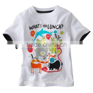 100% Cotton High Quality Blue Dog Printing Colorful Animal T-shirt for Children photo-3