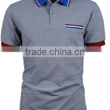 Custom Logo Brand Different Color Collar and Cuff Polo Shirt photo-5