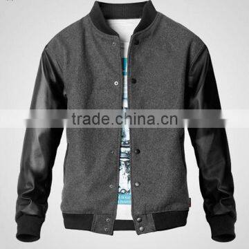 Varsity Jacket With Leather Sleeves for Men,wholesale Leather Jackets for Men photo-2