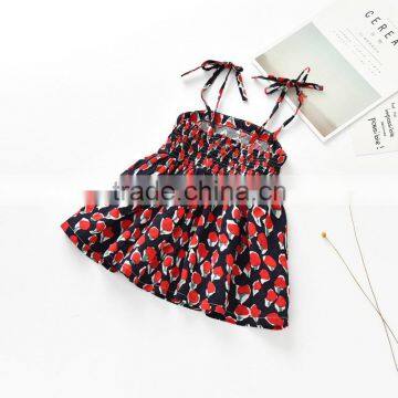 S33544W Girl Summer Clothes Floral Print Sleeveless Princess Dress photo-5