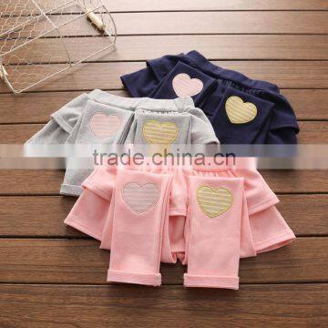 S32841W Cotton Leggings Girls Kids Lace Bow Skinny Trousers Children's Korean Bow Pants photo-2