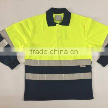 Low Price Two-tone Polyester 3M Reflective Tape Safety Europe ENISO 20471 Security Polo Shirt photo-5