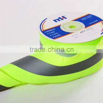 Hi Vis Reflective Fabric Tape Roll Sew-on, Lime green, reflective bias tape