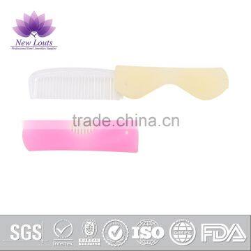 Multi-material plastic mini comb and massage hairbrush